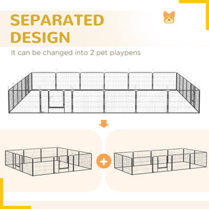 24-panel dog playpen, grey