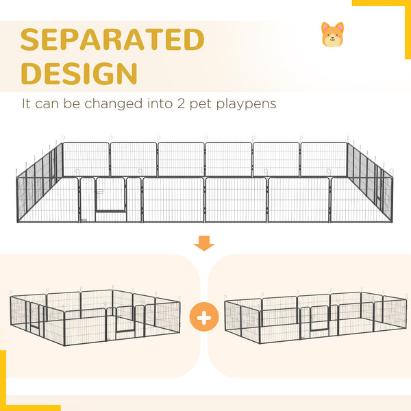 24-panel dog playpen, grey