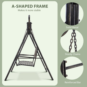 Balancelle 2 places avec structure en métal, noire