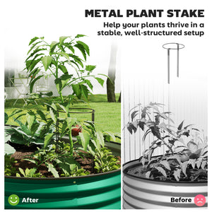 Jardinière d'extérieur surélevée en acier galvanisé avec tuteur métallique, verte