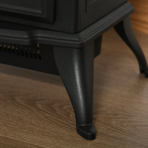 Cheminée électrique sur pied avec effet flamme LED réglable de 750 W/1 500 W, noir