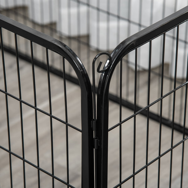 4-Panel Black Metal Dog Playpen
