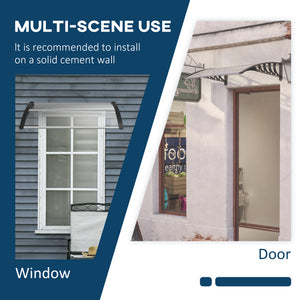 Auvent de porte en polycarbonate transparent de 3,4 x 3,2 pieds