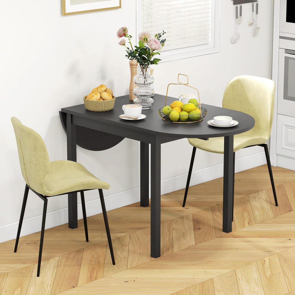 Table de cuisine pliante en bois massif pour petits espaces, table à manger pliante, noire
