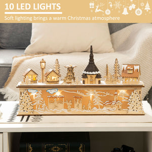 Décoration de Noël de bureau en bois naturel