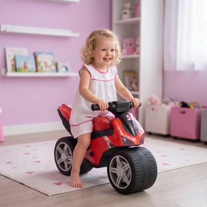 Qaba Balance Bike with Music and Wide Tires Baby Balance Bike for Toddlers 1-3 Years Red