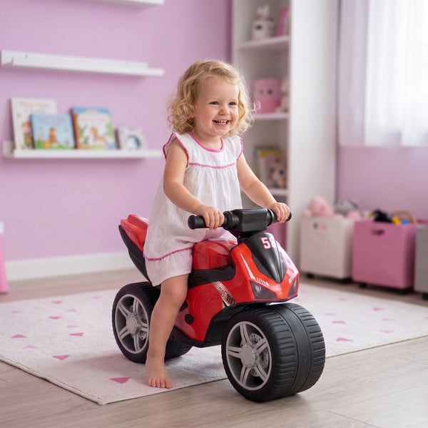 Qaba Balance Bike with Music and Wide Tires Baby Balance Bike for Toddlers 1-3 Years Red