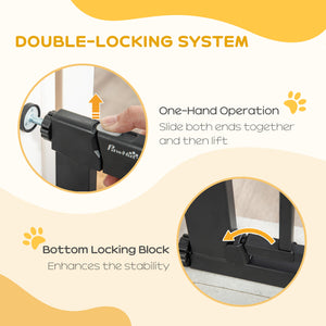 Barrière de sécurité extra large avec petite porte, noire