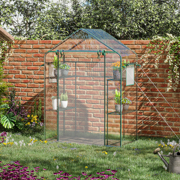 Direct access greenhouse with 4 shelves