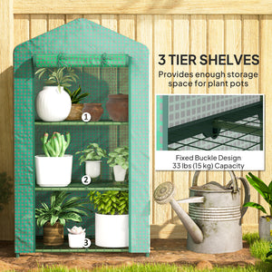 3-tier mini greenhouse with fixing clips