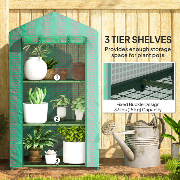 3-tier mini greenhouse with fixing clips