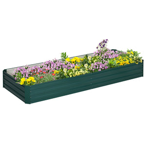 Galvanized raised planter, green