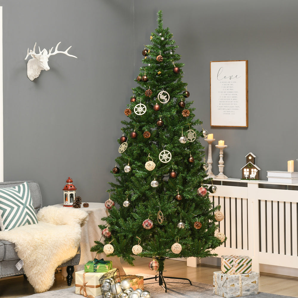Sapin de Noël artificiel pré-éclairé de 7,5 pieds avec lumière LED blanc chaud