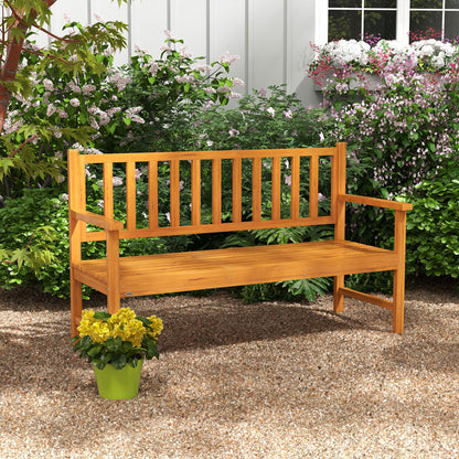 Outsunny Convertible Wooden Bench with Center Table, Outdoor Loveseat, Seats 2-3, Perfect for Porch &amp; Backyard |