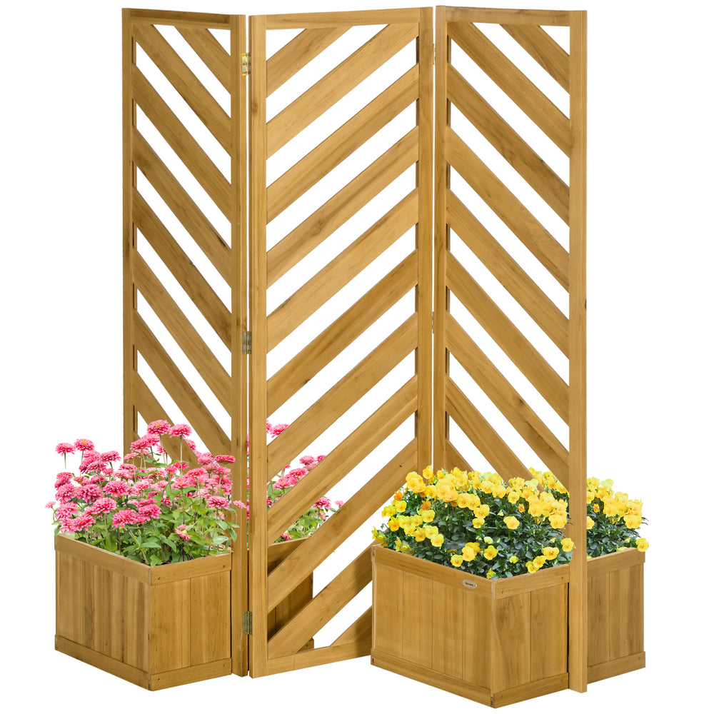 Paravent de jardin avec jardinières