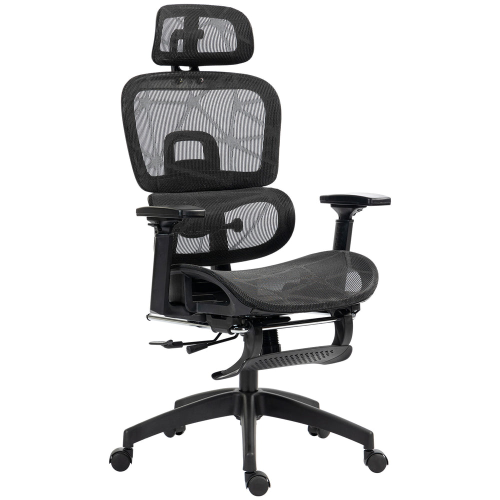 Mesh office chair with 3D armrests, black