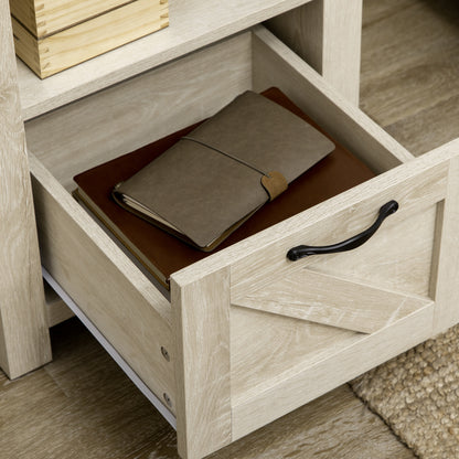 Table d'appoint avec rangement avec tiroir, table de chevet, chêne