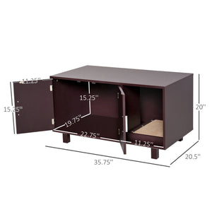 Litter box cabinet, brown