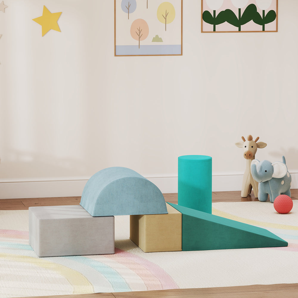 Jouets d'escalade avec housse amovible bleu/vert