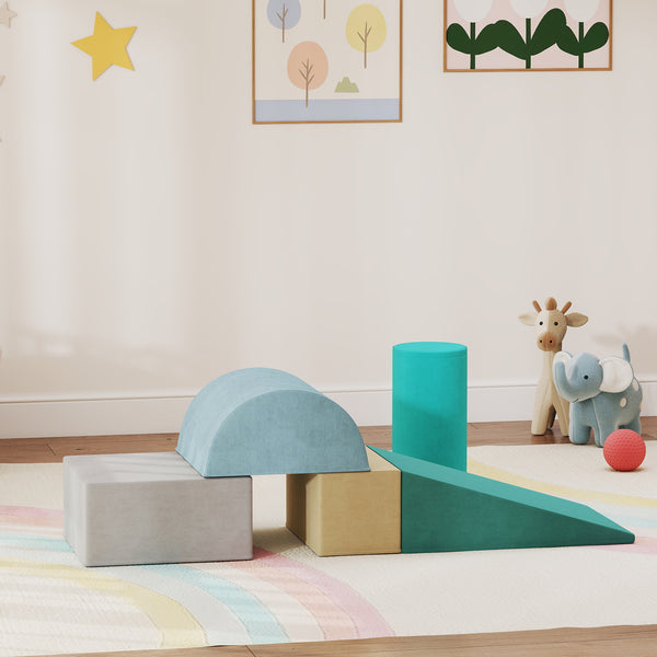 Jouets d'escalade avec housse amovible bleu/vert
