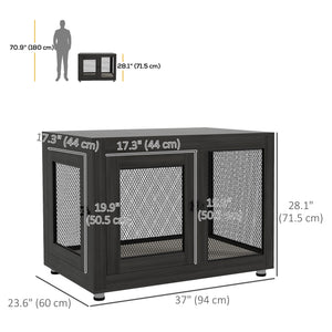 Cage avec coussin imperméable, noire