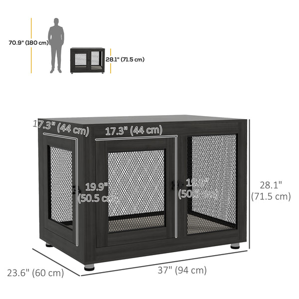Cage avec coussin imperméable, noire