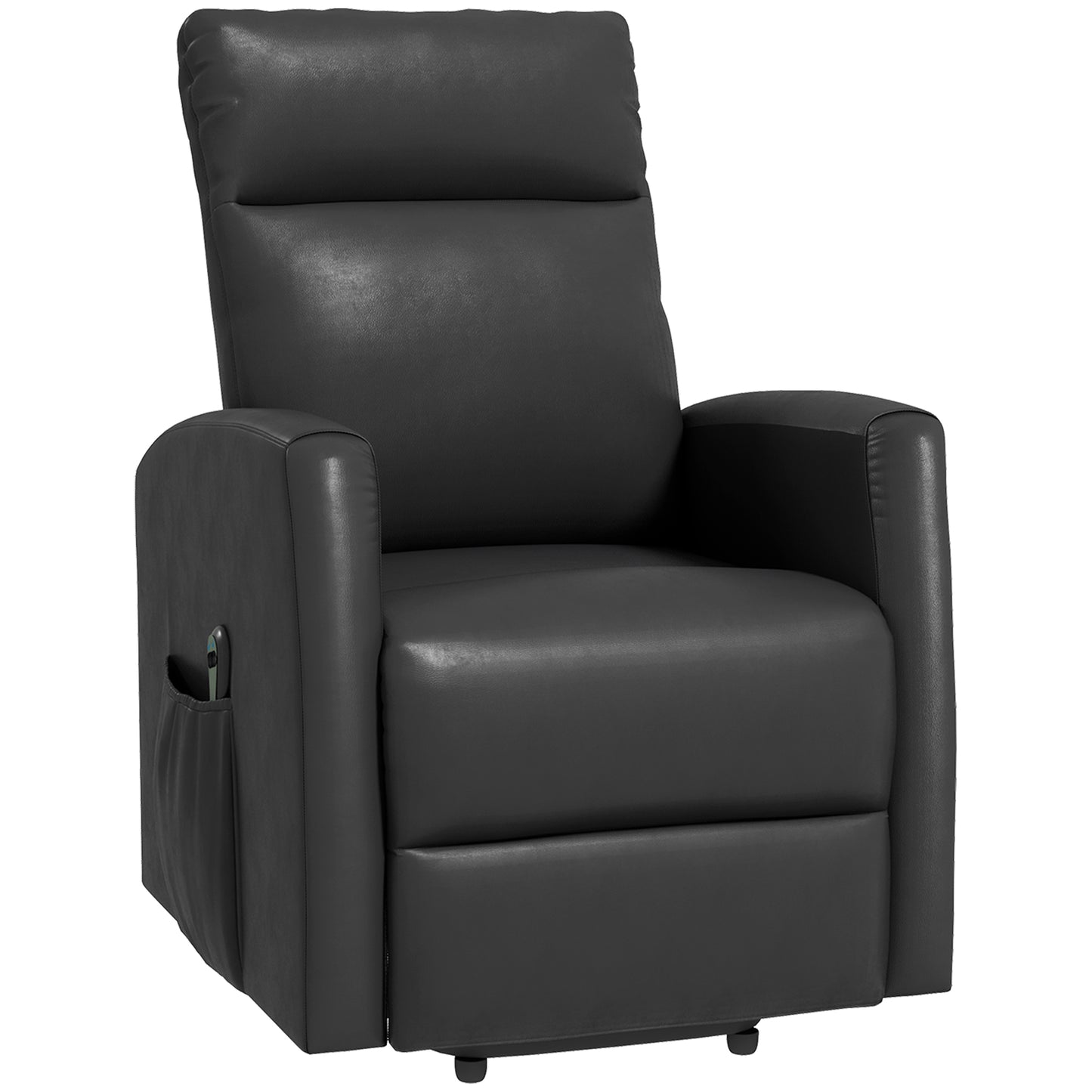 Fauteuil inclinable releveur électrique avec télécommande et poche latérale, gris
