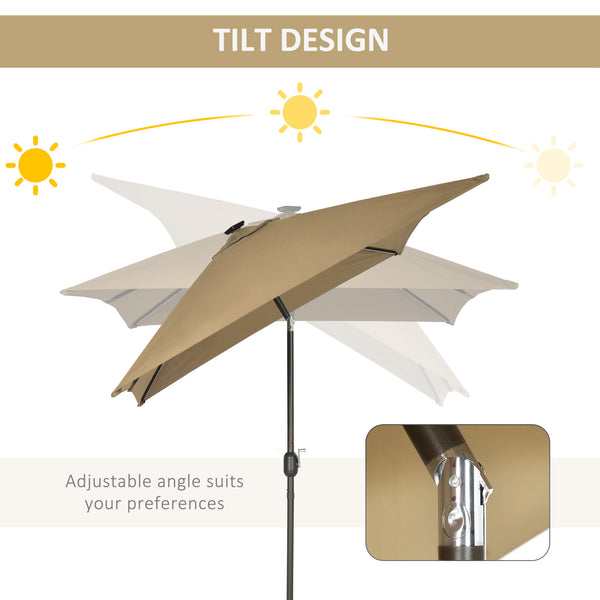 9.7-foot rectangular parasol, light brown