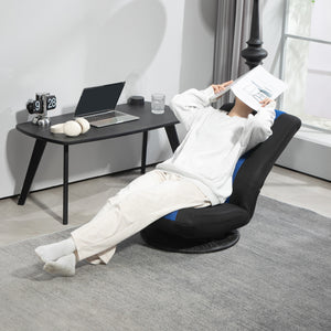 Chaise de sol pliante pivotante à 360 degrés, réglable sur 6 positions, bleu