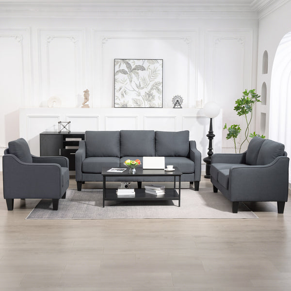 Fauteuil d'appoint moderne avec ressorts ensachés, gris anthracite