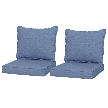 Coussins de remplacement, lot de 4, coussins de chaise de patio, bleu