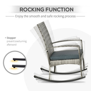 Ensemble de jardin 3 pièces en résine tressée, gris