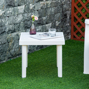 Table d'appoint de jardin en plastique, blanche