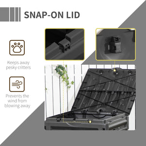 Composteur de jardin avec 80 aérations et 2 portes coulissantes, 450 L, noir