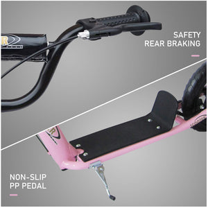 Trottinette pour enfants style vélo avec pneu de 12 pouces, rose