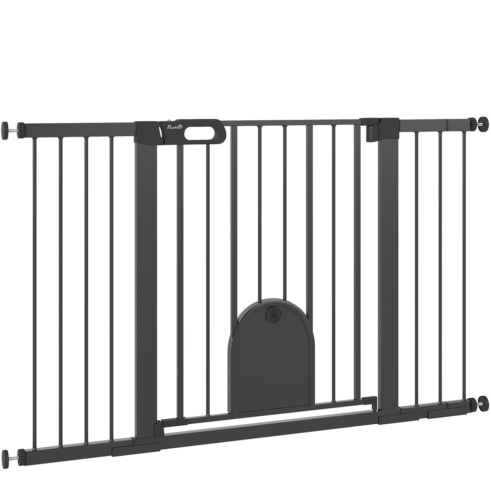 Barrière de sécurité extra large avec petite porte, noire
