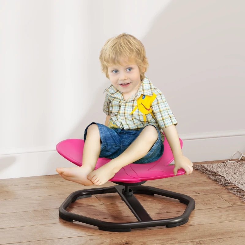 Chaise pivotante pour enfants en forme de papillon rose