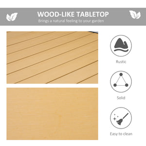 Table de jardin rectangulaire avec structure en aluminium