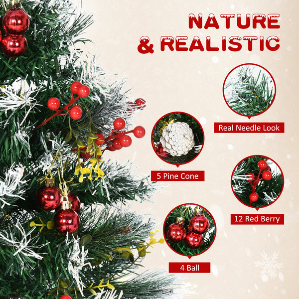 Lot de 2 sapins de Noël artificiel pré-éclairé HOMCOM de 2 pieds avec LED blanc chaud