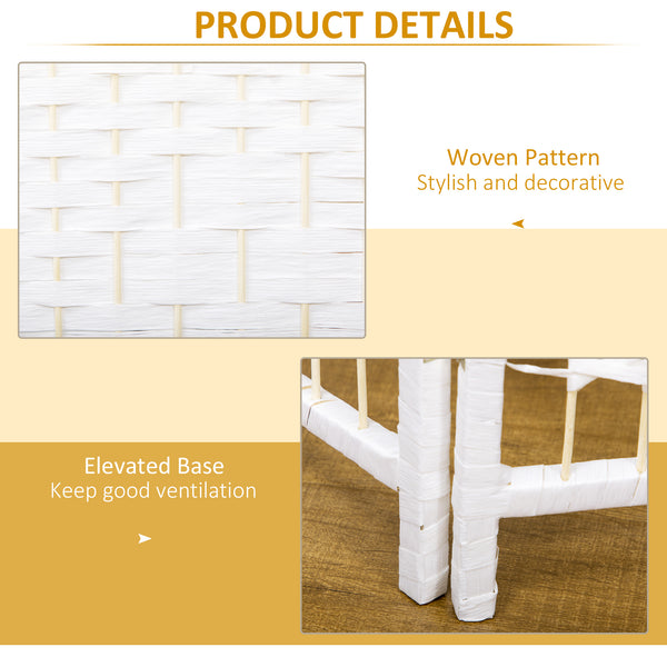 Cloison de séparation pliable à 3 panneaux en fibre ondulée, blanc