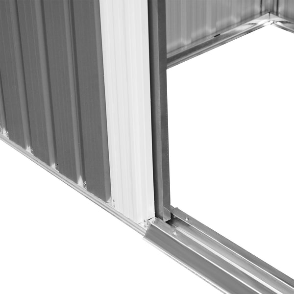 Abri de jardin verrouillable en acier, gris