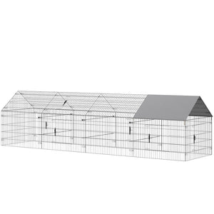 Metal chicken coop with water-resistant and anti-UV cover for 4 to 6 chickens
