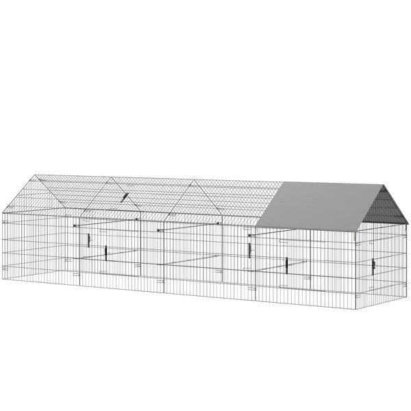 Metal chicken coop with water-resistant and anti-UV cover for 4 to 6 chickens