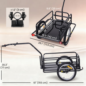 Folding trailer with hitch, black