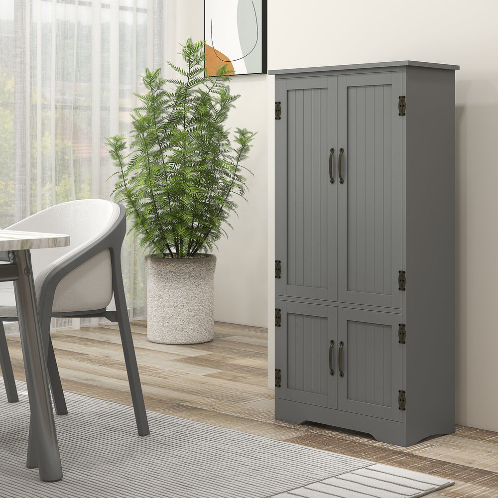 Garde-manger à 4 portes à plusieurs étages, gris
