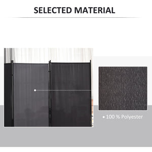 Paravent à 3 panneaux, double charnière et pliable, gris anthracite