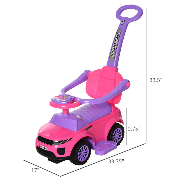 Voiture à pousser 2 en 1 pour enfant, rose