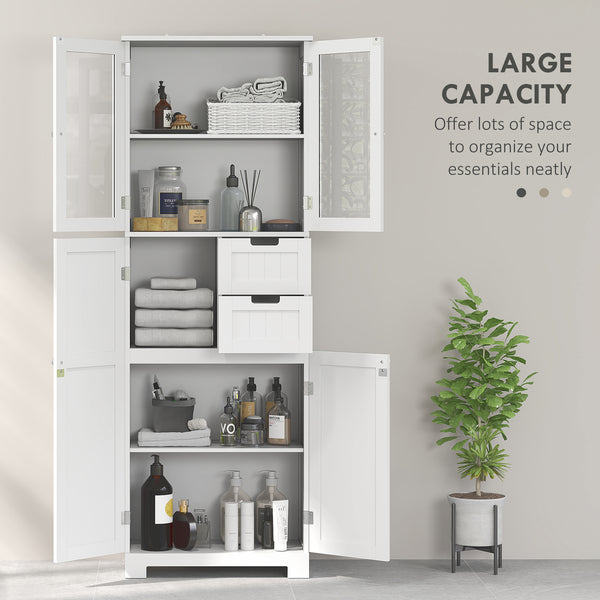 Armoire haute de salle de bain 67 po, blanche