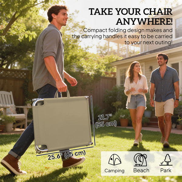 Folding Outdoor Lounge Chair Reclining Tanning Chair with Breathable Mesh Fabric for Patio Garden Pool, Brown