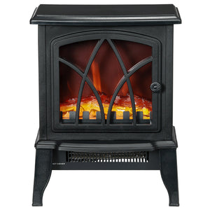 Poêle-cheminée électrique noire de 750 W/1 500 W